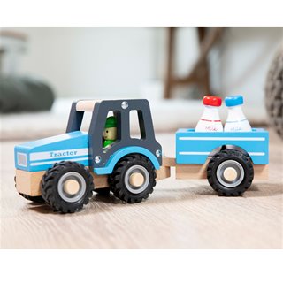 Tractor with trailer - milk bottles